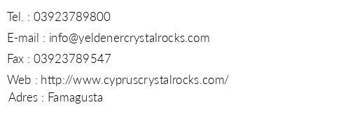 Crystal Rocks Holiday Village telefon numaralar, faks, e-mail, posta adresi ve iletiim bilgileri